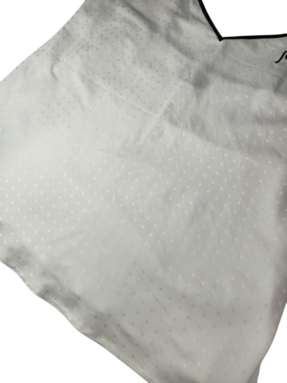 Kate Spade New York "Mrs" Satin PJ Cami Top Sm White Swiss Dot Bridal Sleepwear - Picture 10 of 14